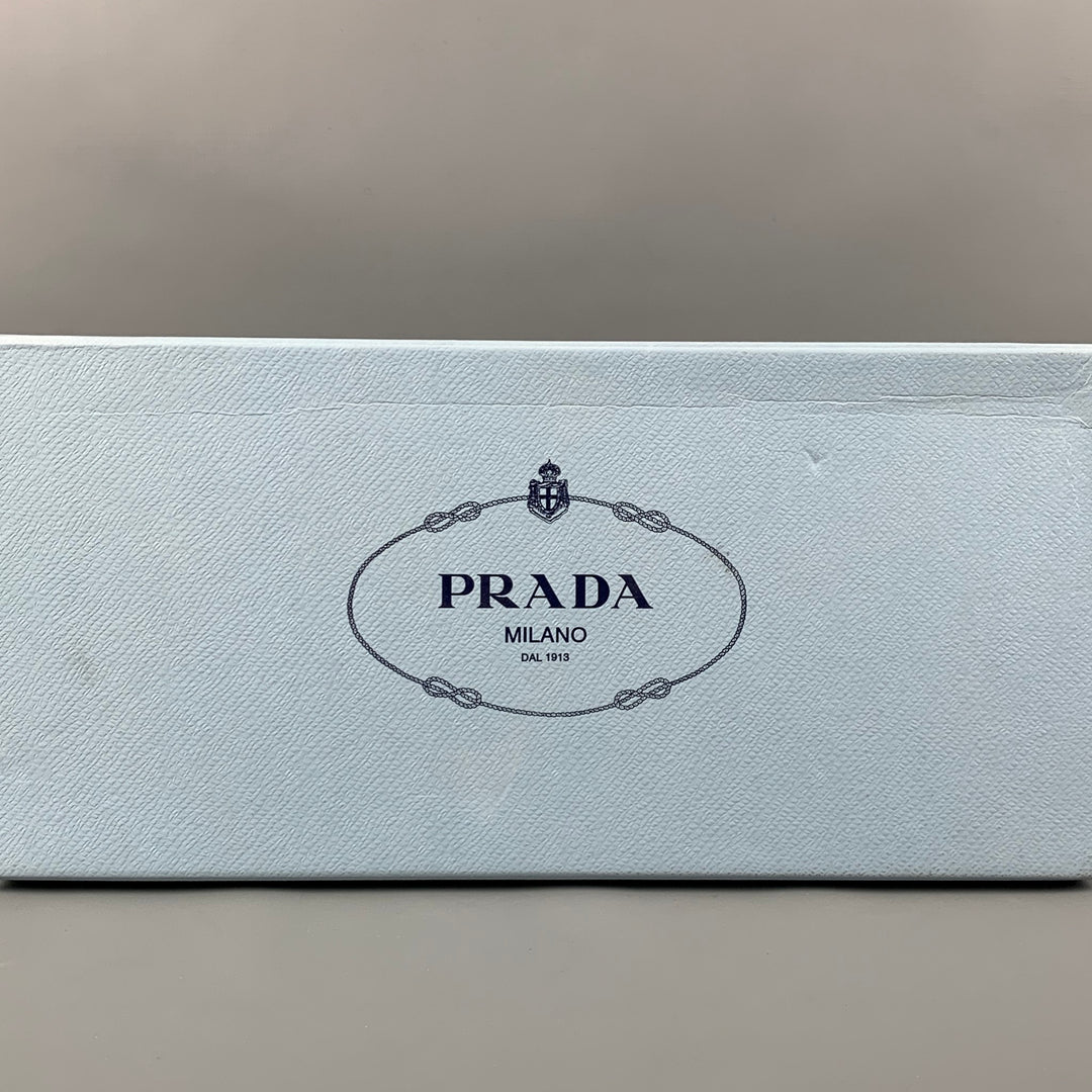 PRADA Size 7 Silver Metallic Slingback Wedges