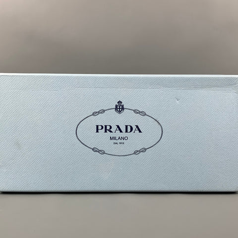 PRADA Size 7 Silver Metallic Slingback Wedges