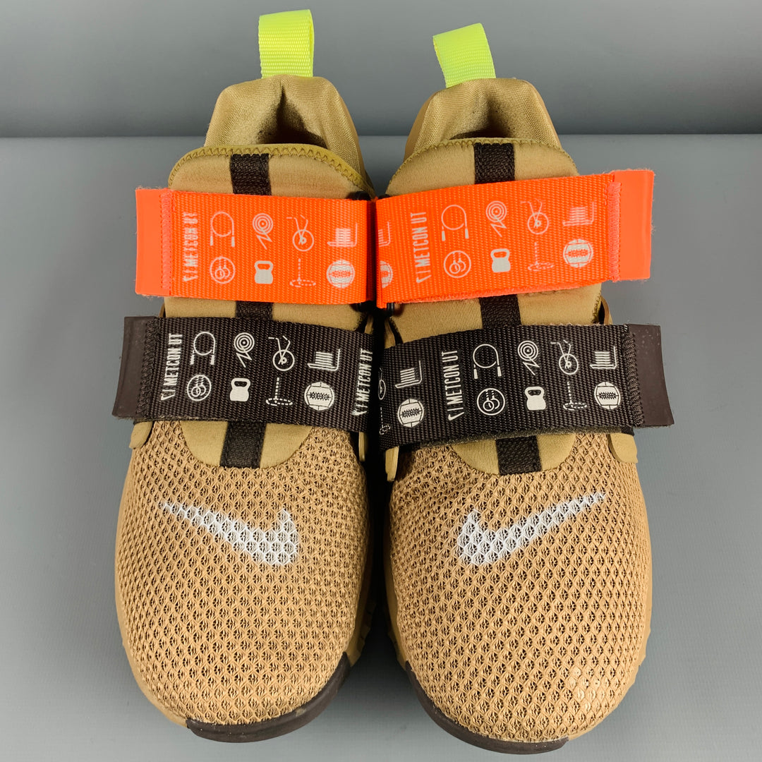 NIKE Size 11 Beige Orange Mesh Sneakers