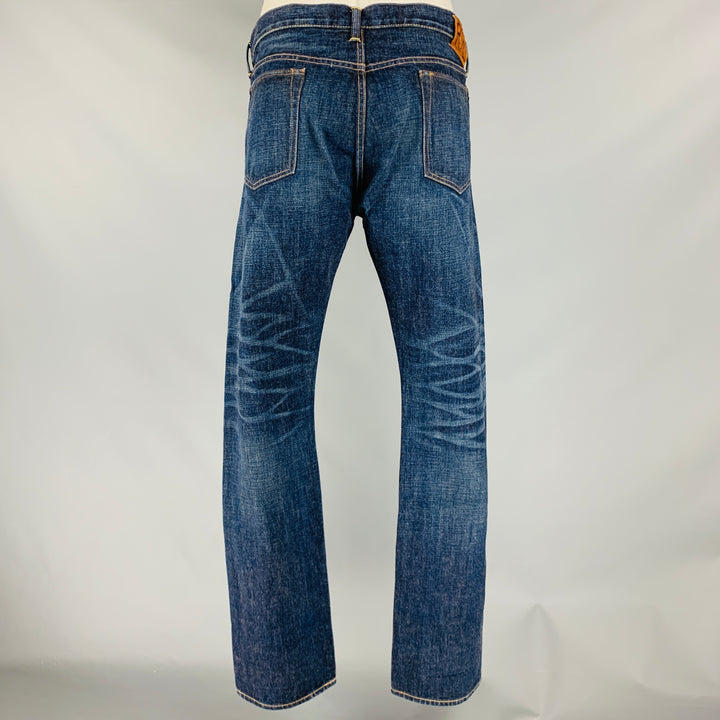 RRL by RALPH LAUREN Size 38 Indigo Contrast Stitch Selvedge Denim Jeans
