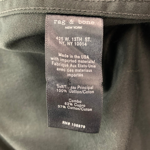 RAG & BONE Size L Black Cotton Patch Pockets Long Sleeve Shirt