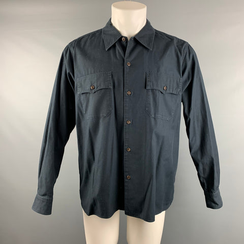 CHIMALA Taille M Chemise à manches longues en coton marine
