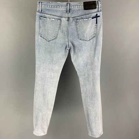 RtA Size 32 Blue Distressed Cotton Skinny Jeans