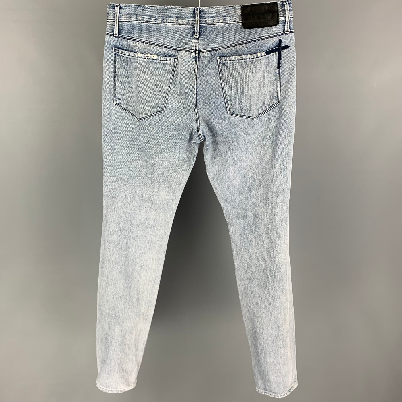 RtA Size 32 Blue Distressed Cotton Skinny Jeans