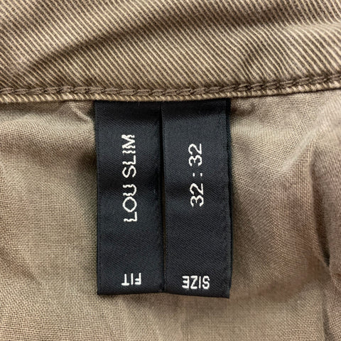 NEUW Size 32 Khaki Washed Cotton Slim Jeans