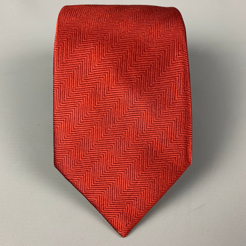 TURNBULL & ASSER Burgundy Textured Silk Tie
