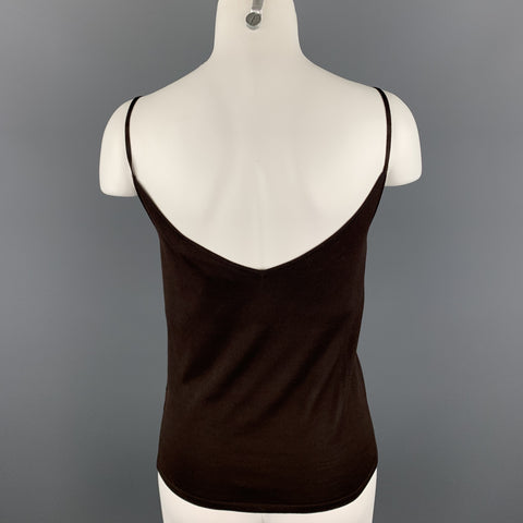 RALPH LAUREN Black Label Size M Brown Jersey Silk Spaghetti Strap Tank Top
