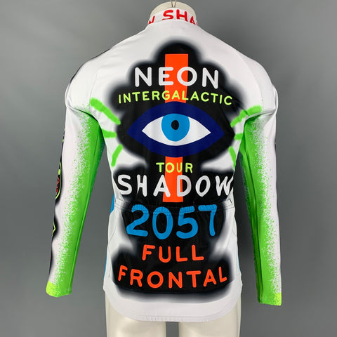 WALTER VAN BEIRENDONCK SS22 Size M White Graphic Nylon Jersey Bike Top