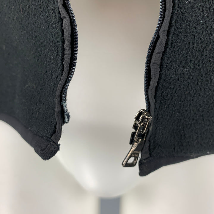 PRADA Size M Black Polyester Fleece Zip Up Vest