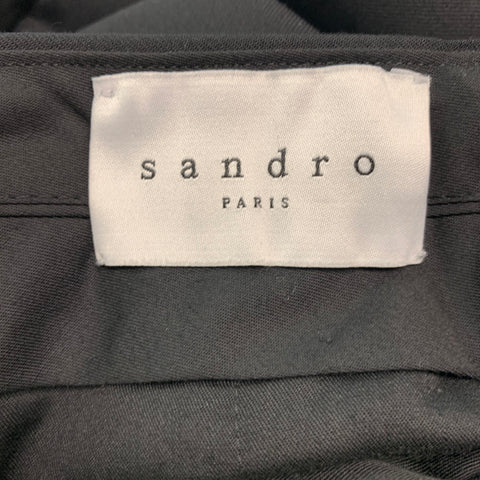 SANDRO Size 30 Black Solid Wool Zip Fly Dress Pants