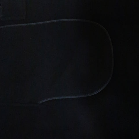 DONNA KARAN M Black Solid Wool / Nylon Hidden Placket Car Coat