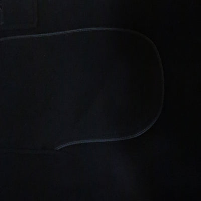 DONNA KARAN M Black Solid Wool / Nylon Hidden Placket Car Coat