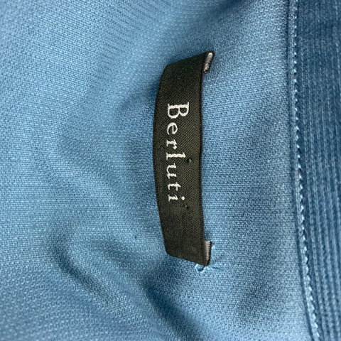 BERLUTI Size XL Blue Corduroy Cotton Western Long Sleeve Shirt