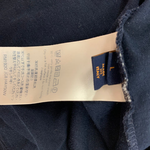 LOUIS VUITTON Size L Navy Cotton Crew-Neck T-shirt