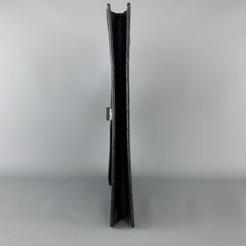 LANCEL Black Textured Leather Envelope Briefcase