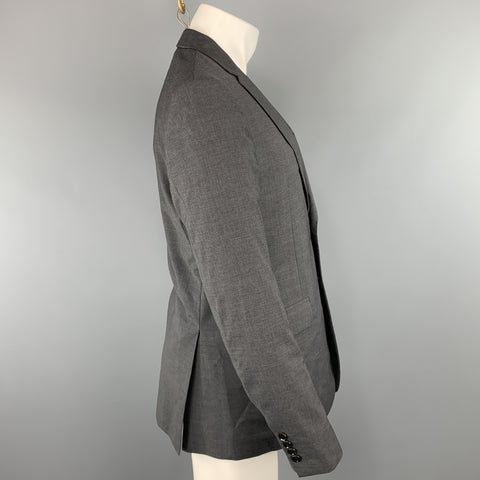 BURBERRY LONDON Size 40 Dark Gray Solid Regular Wool Sport Coat