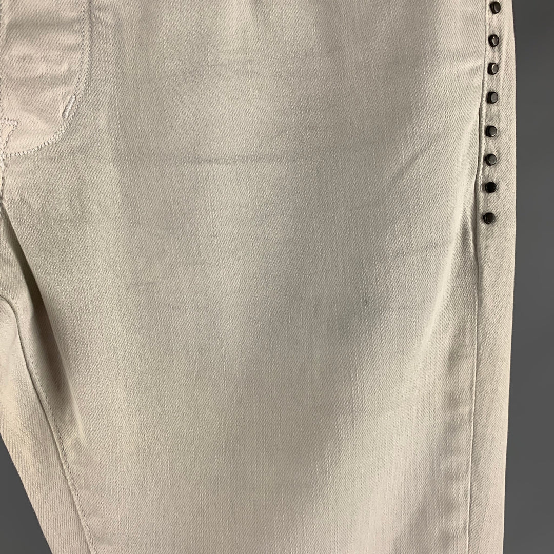 JOHN VARVATOS * U.S.A. Size 31 Light Blue Studded Cotton Elastane Jeans
