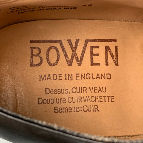 BOWEN Taille 8 Chaussures à lacets en cuir noir à bout renforcé