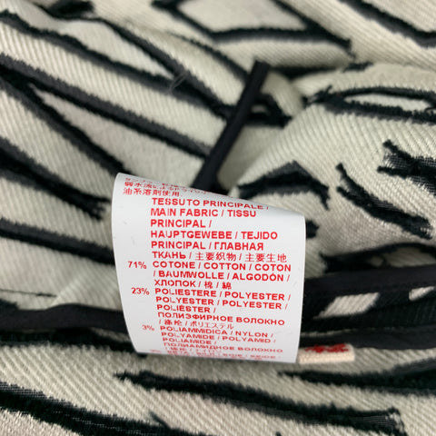 MARNI Size 6 Black White Cotton Blend Abstract Jacket