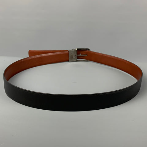 SALVATORE FERRAGAMO Size 40 Tan Black Two Tone Leather Reversible Belt