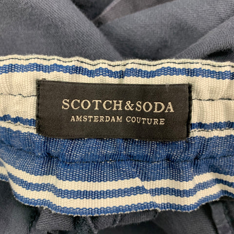 SCOTCH AND SODA Size 30 Navy Cotton Linen Drawstring Shorts
