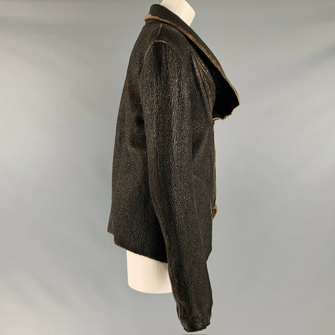 L.G.B Size S Brown Tan Cotton Shawl Collar Jacket