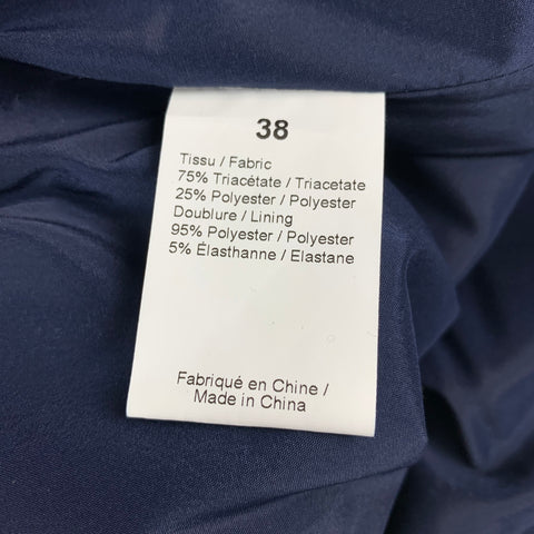 SONIA by SONIA RYKIEL Size 6 Dark Blue Triacetate Blend Quilted A-Line Mini Skirt