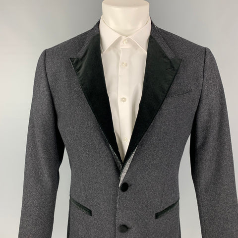 DOLCE &amp; GABBANA Taille 36 Manteau de sport en mélange de laine charbon de bois et noir