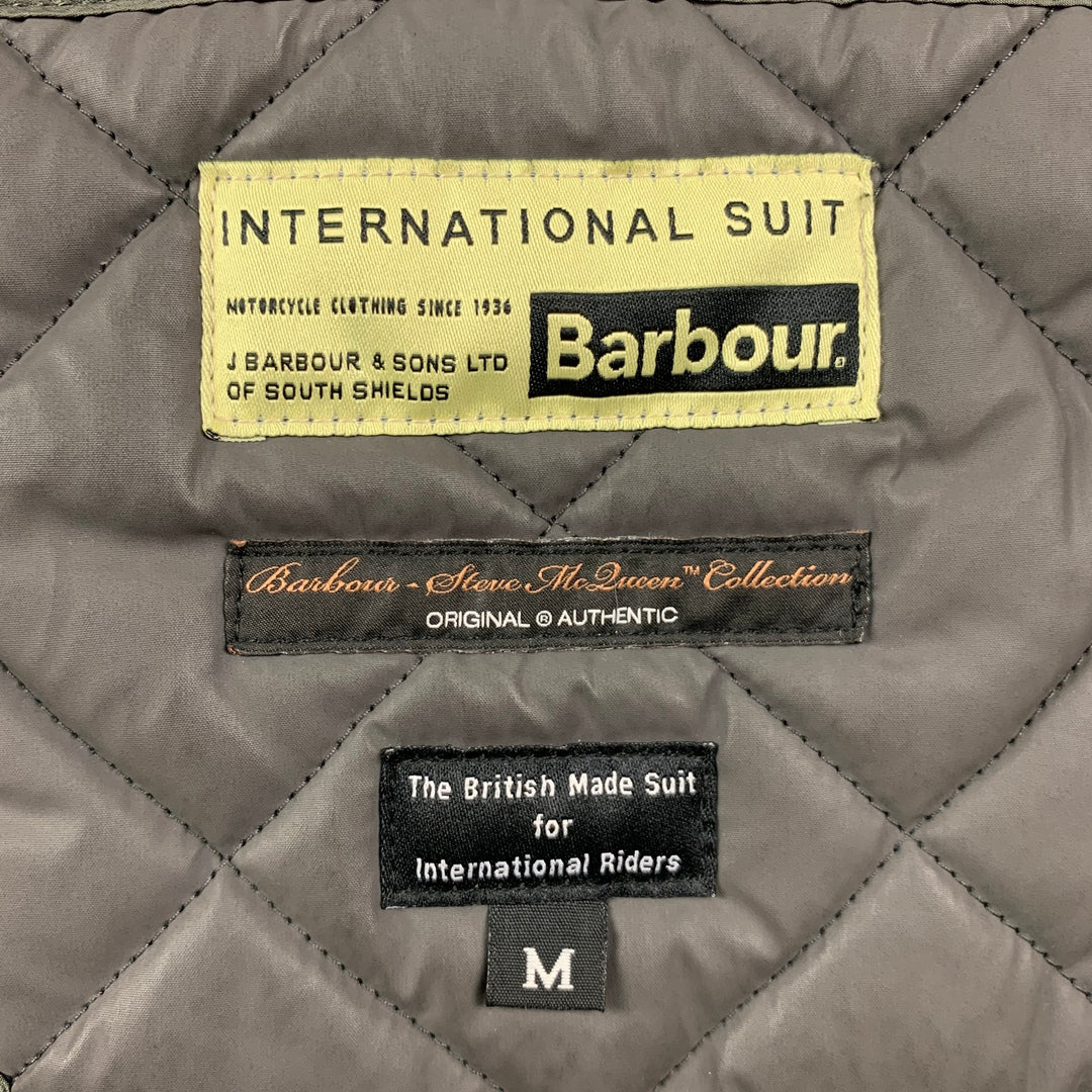 BARBOUR International Suit Taille M Veste en polyester matelassé gris