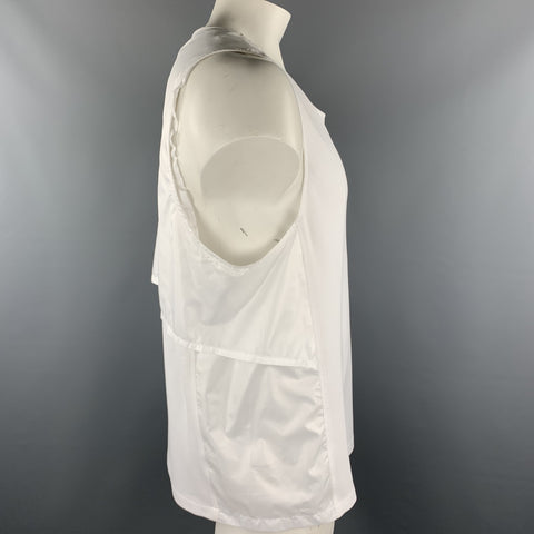 ROCHAMBEAU Size XL White Mixed Materials Nylon Sleeveless Shirt