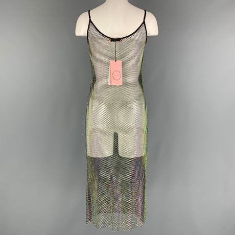 STINE GOYA Size S Black Polyester Beaded Slip Dress