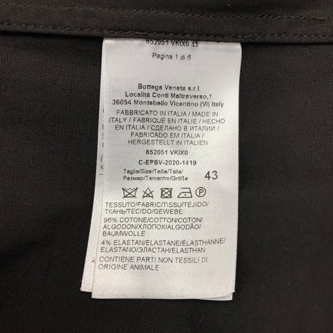 BOTTEGA VENETA Size 43 Black Cotton Short Sleeve Shirt