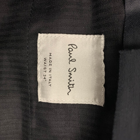 PAUL SMITH Size 42 Regular Black Purple Plaid Wool Notch Lapel Suit