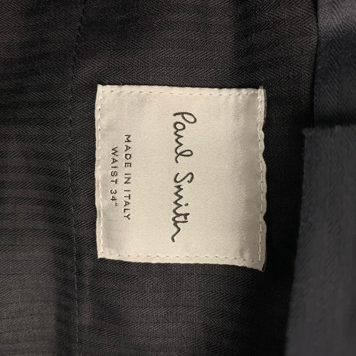 PAUL SMITH Size 42 Regular Black Purple Plaid Wool Notch Lapel Suit