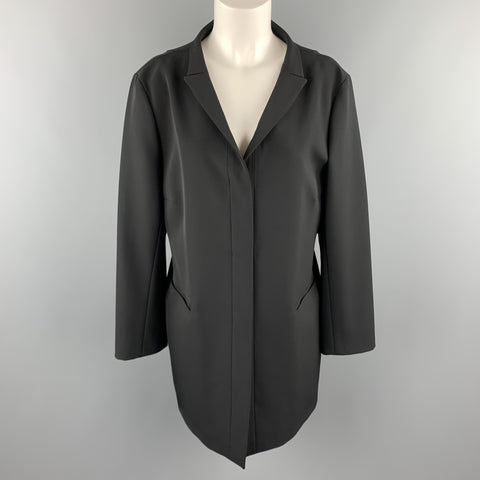 JIL SANDER Size 8 Black Hidden Placket Blazer Coat