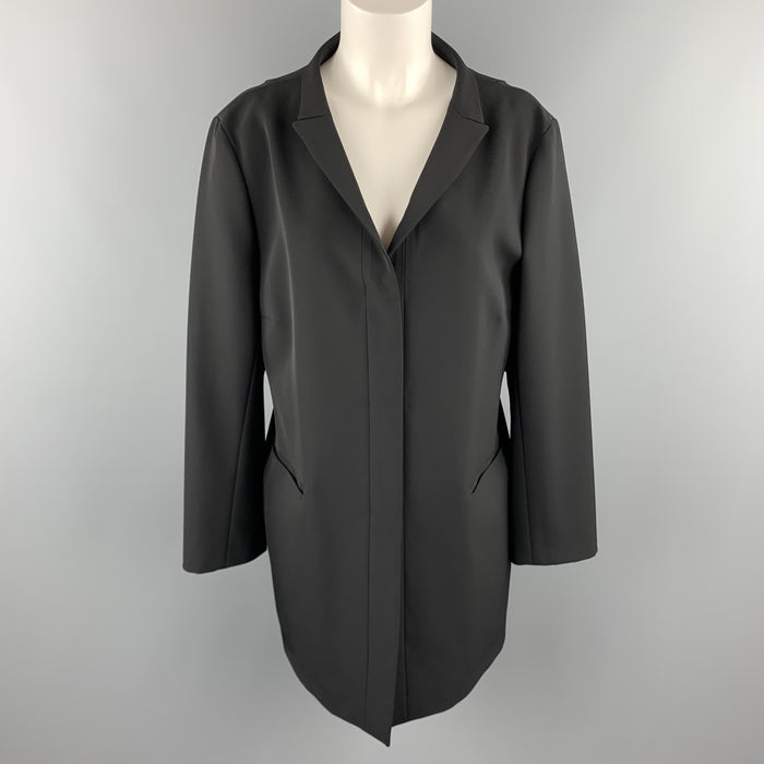 JIL SANDER Size 8 Black Hidden Placket Blazer Coat