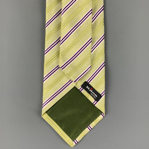 KITON Green & Purple Diagonal Stripe Tie
