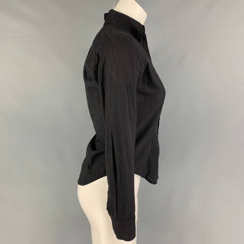 PAUL HARNDEN Size S Black Cotton Button Down Casual Top