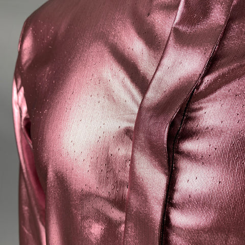 JUST CAVALLI Size S Rose Metallic Polyester Blend Long Sleeve Shirt