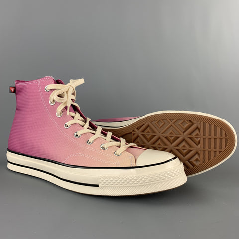 CONVERSE Size 12 Raspberry & Pink Gradient Nylon High Top Sneakers