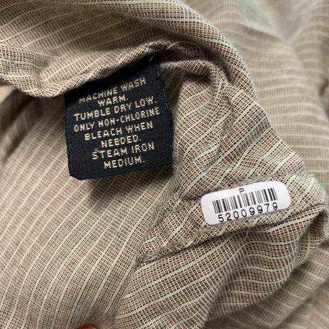 RRL by RALPH LAUREN Size XL Beige Stripe Cotton Long Sleeve Shirt
