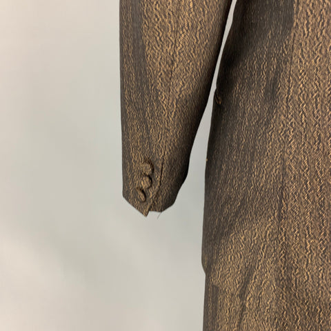 NEW REPUBLIC Size 44 Black & Brown Wool Single Breasted Notch Lapel Suit