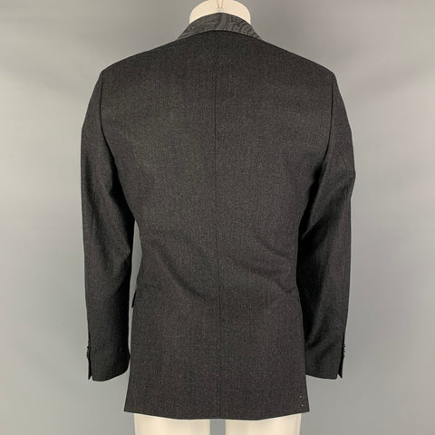 ETRO Size 38 Charcoal Mixed Fabrics Wool Blend Notch Lapel Sport Coat