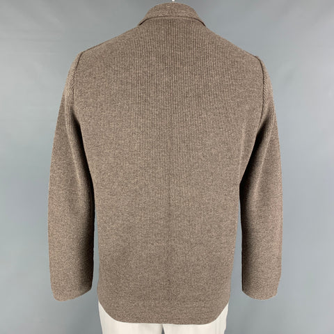 LOUIS VUITTON Size XL Taupe Knitted Wool Cashmere Jacket