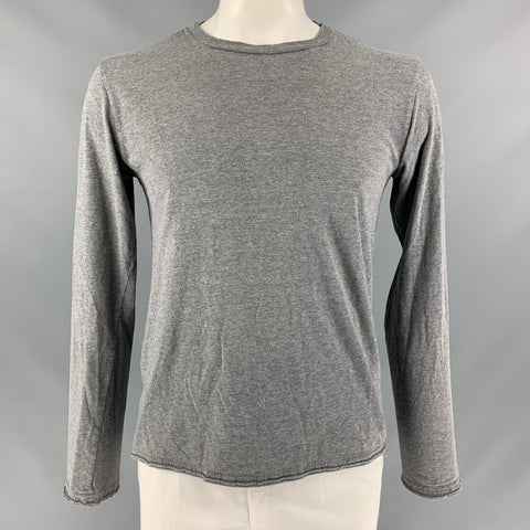 NUMBER (N)INE Talla L Camiseta de manga larga de algodón gris jaspeado