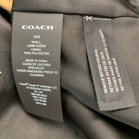 COACH Size 2 Tan Suede Lamb Skin Biker Jacket