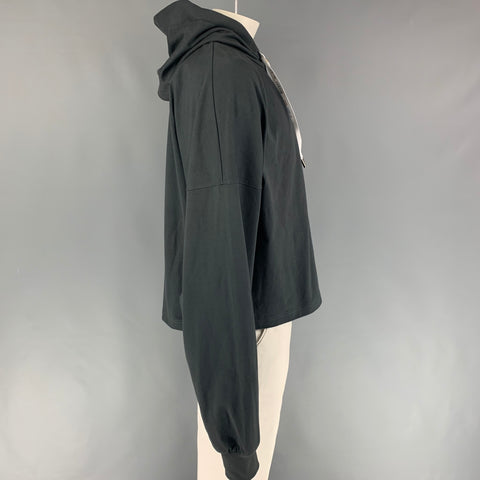 REEBOK by Pyer Moss Size XL Charcoal Cotton Cropped Hoodie