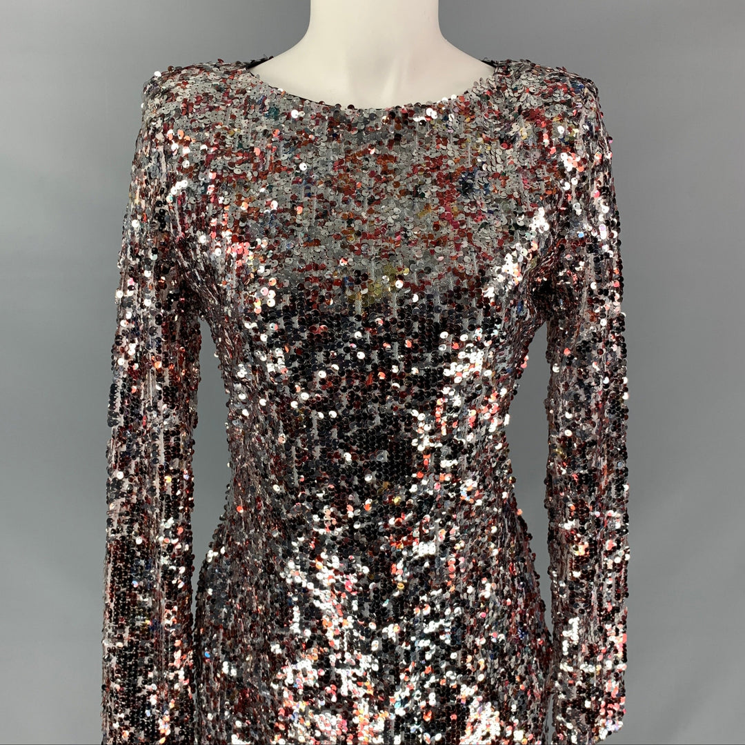 mark and james badgley mischka sequin dress Mark & James Badgley Mischka One Shoulder Gold Sequin Dress L