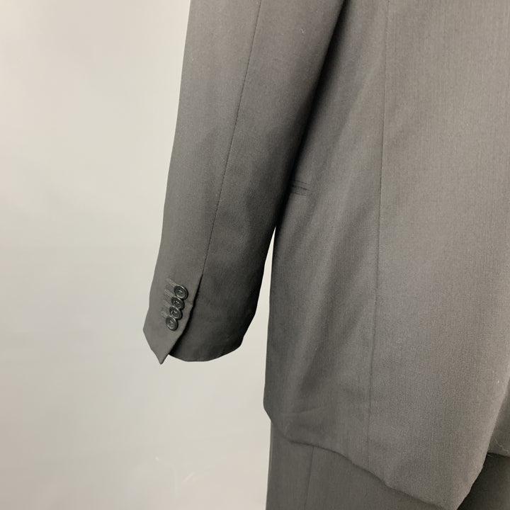 ARMANI COLLEZIONI Black Solid Wool 40 x 34 Suit