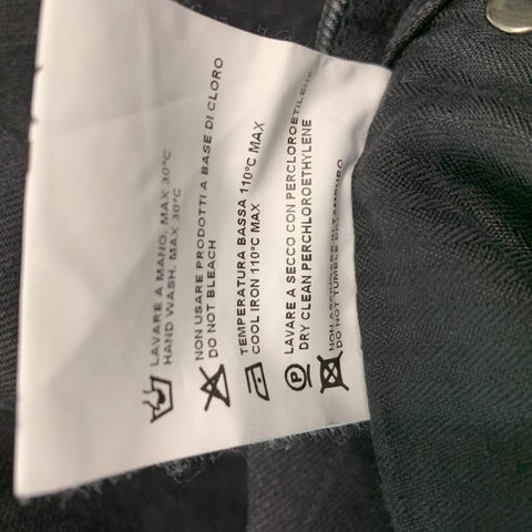MESSAGERIE Size 31 Grey Charcoal Distressed Cotton  Elastane Button Fly Jeans